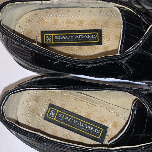Stacy Adams Genuine Snakeskin Black Dress Shoes Size 10.5 Laces - Picture 3 of 8